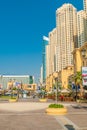 Modern apartment buildings by a beach Royalty Free Stock Photo