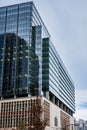 Modern apartment buildings in downtown Vancouver. Angular Glass Tower Buildings. Abstract architecture of a modern city Royalty Free Stock Photo