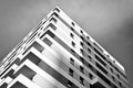 Modern apartment buildings exteriors. Black and white Royalty Free Stock Photo