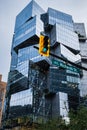 Modern apartment buildings in financial,district downtown Vancouver BC Canada. Angular Glass Tower Building Royalty Free Stock Photo