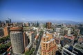 Modern apartment buildings and flats in downtown Santiago, Chile. Royalty Free Stock Photo