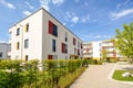 Modern apartment buildings in a green residential area in the city Royalty Free Stock Photo