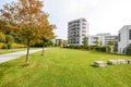 Modern apartment buildings in a green residential area in the city Royalty Free Stock Photo