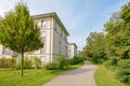 Modern apartment buildings in a green residential area in the city Royalty Free Stock Photo