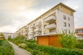 Modern apartment buildings in a green sustainable environment Royalty Free Stock Photo