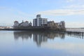 Modern apartment buildings on seaside island Royalty Free Stock Photo