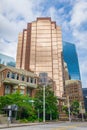 Modern Apartment Buildings in Vancouver British Columbia, Canada. Street View of downtown Vancouver with skyscrapers Royalty Free Stock Photo