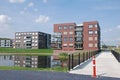 Modern apartment buildings waterfront Royalty Free Stock Photo