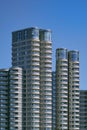 Modern apartment complex with balconies