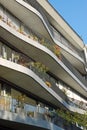 Modern apartments with curved balconies Royalty Free Stock Photo