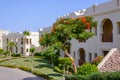 Modern apartments at a tropical holiday resort Royalty Free Stock Photo