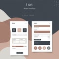 Modern app interface design on a minimalist background. Two smartphone screens Royalty Free Stock Photo