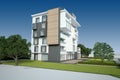Modern appartment building with garden Royalty Free Stock Photo