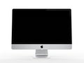 Modern apple imac computer display with silver stand Royalty Free Stock Photo