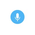 Modern application mike icon for voice messaging.