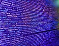 Modern application Source abstract algorithm concept. Screen of web developing code on dark background. Front-end applications in Royalty Free Stock Photo