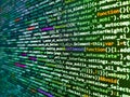 Modern application Source abstract algorithm concept. Modern web development background. Writing programming code on laptop. Royalty Free Stock Photo