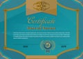 Modern aquamarine certificate.