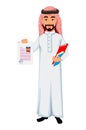 Modern Arab business man cartoon character Royalty Free Stock Photo