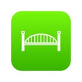 Modern arch bridge icon green vector Royalty Free Stock Photo