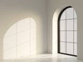 Modern arched black loft window