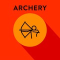 Modern Archery Icon with Linear Vector Styles