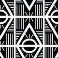 Modern Arches and Lines Geometric Vector Repeat Pattern