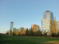 modern architechure with skyscrapers in & x22;Brescia 2& x22; neighborhood with park in Brescia, northern Italy city