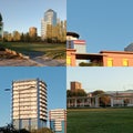 modern architechure with skyscrapers in & x22;Brescia 2& x22; neighborhood with park in Brescia, northern Italy city