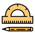 Modern architect instruments icon, outline style