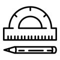Modern architect instruments icon, outline style