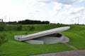 Modern architectural design in the gardens of Muiderslot, Muiden Castle in Holland, the Netherlands