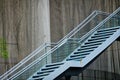 Modern External Stairs on Mesh Covered Building Royalty Free Stock Photo