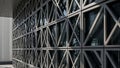 Modern Architectural Facade with Geometric Metal Grid Pattern Royalty Free Stock Photo