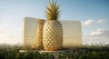 pineapple glass hotel with the green plant view Royalty Free Stock Photo