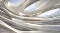 A modern architectural structure with a complex, organic design.