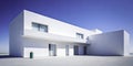 A Modern Architectural Study Empty Space and Powerlessness Minimalist Structure Against a Pristine White Background