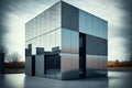 Modern architecture abstract background, 3d render. Glass wall and floor.