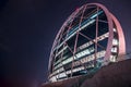Modern architecture against the night sky. Aldar Headquarters Building, Abu Dhabi