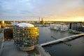 Modern Architecture and the Brygge-Bridge, Sydhavn, Copenhagen Royalty Free Stock Photo