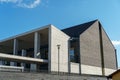 Modern architecture, the building of the Lithuanian Embassy. A fragment of the exterior of a public or office building against a Royalty Free Stock Photo