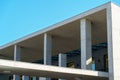 Modern architecture, the building of the Lithuanian Embassy. A fragment of the exterior of a public or office building against a Royalty Free Stock Photo