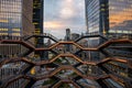 Modern architecture building Vessel spiral staircase is the centerpiece of the Hudson Yards in New York City