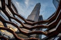 Modern architecture building Vessel spiral staircase is the centerpiece of the Hudson Yards in New York City