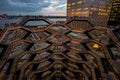 Modern architecture building Vessel spiral staircase is the centerpiece of the Hudson Yards in New York City