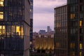 Modern architecture building Vessel spiral staircase is the centerpiece of the Hudson Yards in New York City