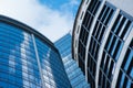 Modern architecture buildings exterior background. clouds sky reflection in skyscrapers Royalty Free Stock Photo