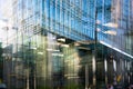 Modern architecture of Canary Wharf, London. Multiple exposure image