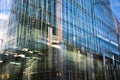 Modern architecture of Canary Wharf, London. Multiple exposure image