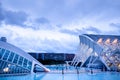 Modern Architecture of City of Arts and Sciences in evening twilight. Valencia, Spain Royalty Free Stock Photo